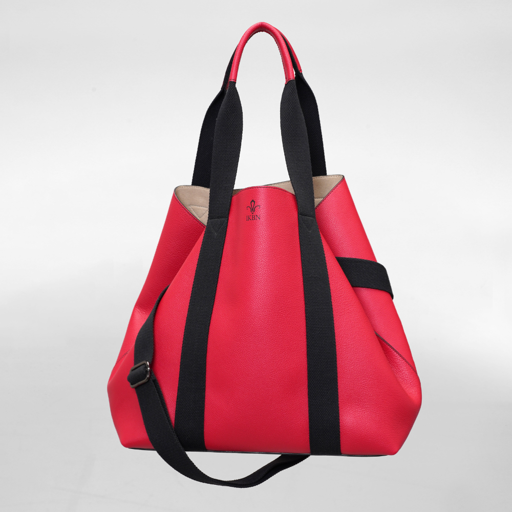 FUNNY BAG in Pelle Rouge