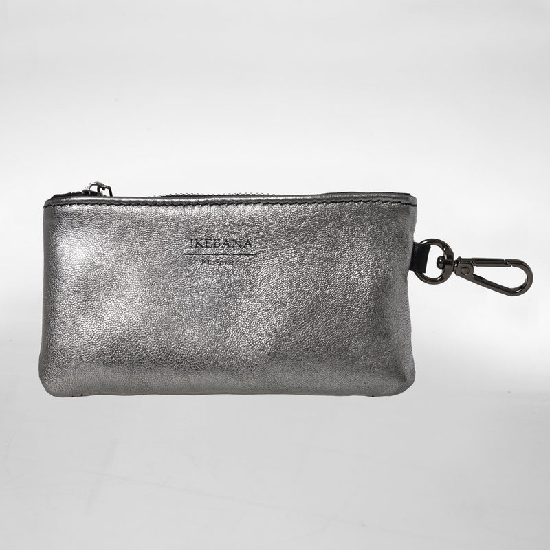 EASY-POCKET in Pelle Argento Laminato