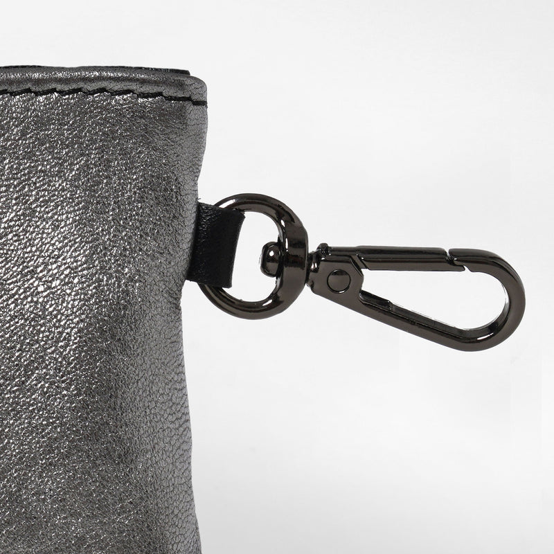 EASY-POCKET in Pelle Argento Laminato
