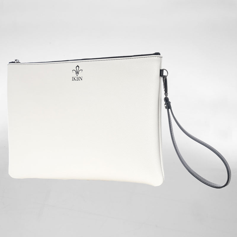 GRANDE POCHETTE in Pelle blanc