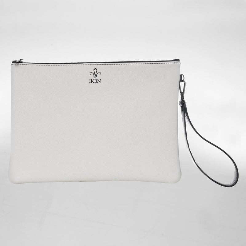 GRANDE POCHETTE in Pelle blanc