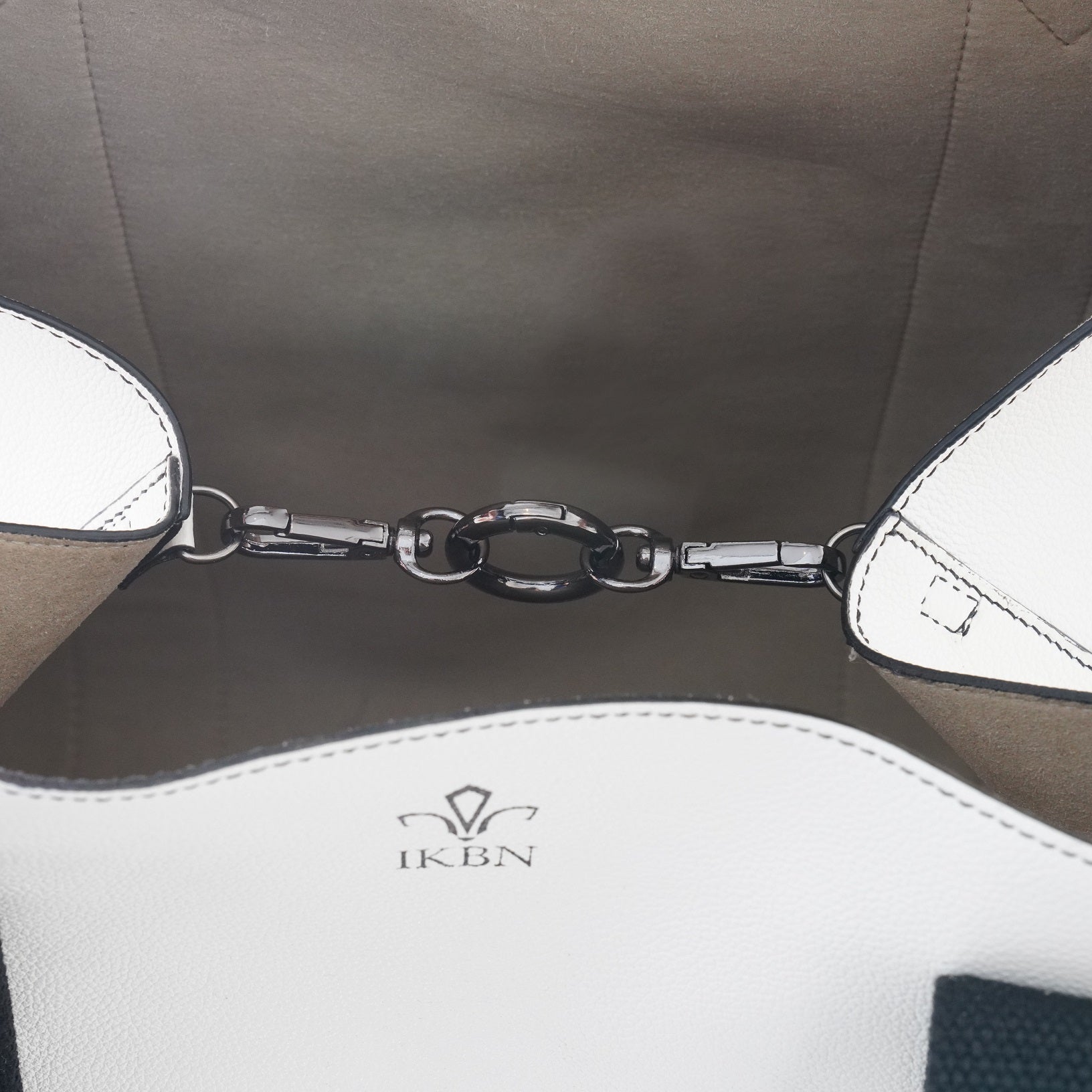 FUNNY BAG in Pelle blanc