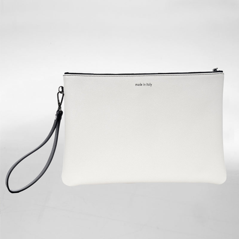 GRANDE POCHETTE in Pelle blanc