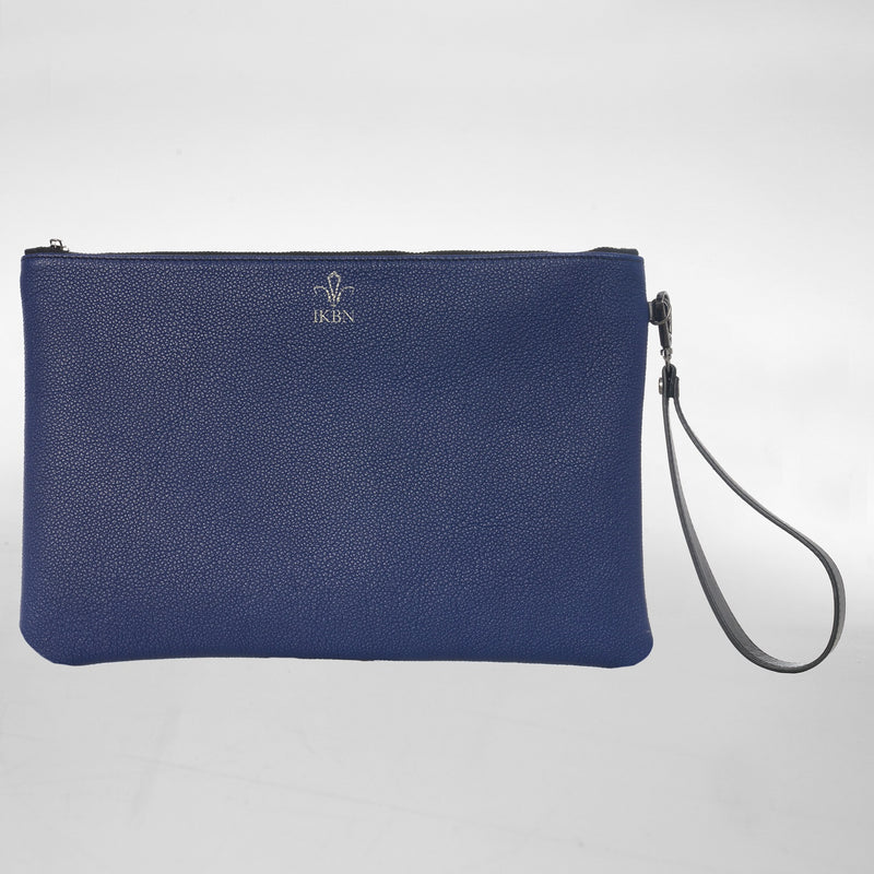 GRANDE POCHETTE in Pelle bleu