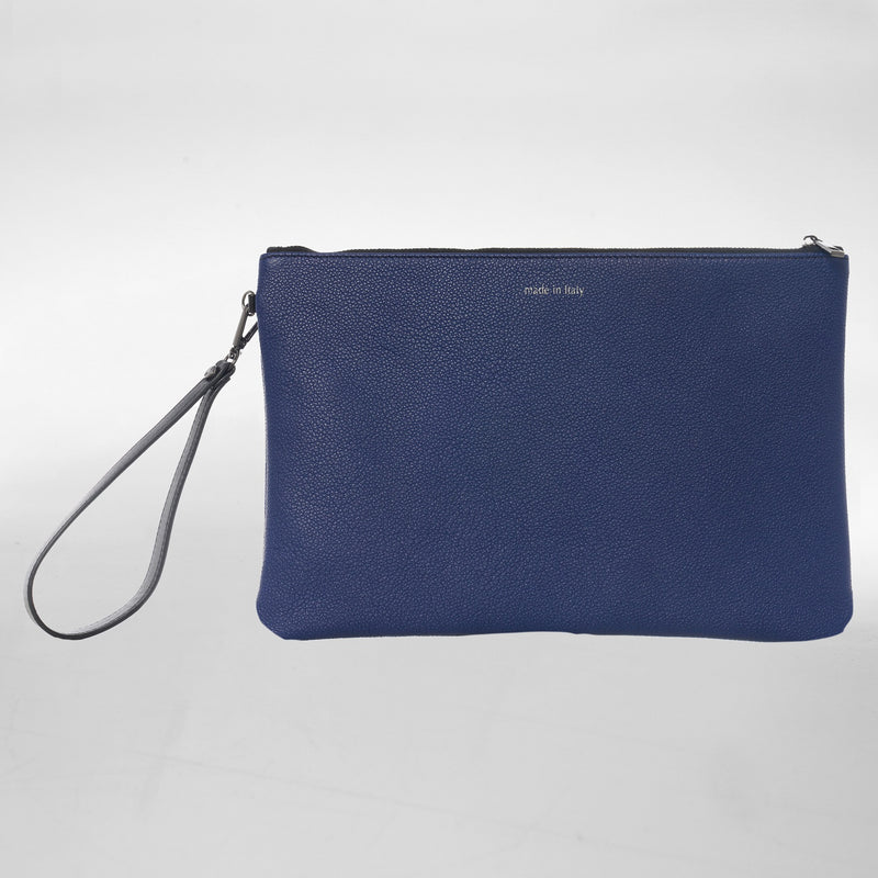 GRANDE POCHETTE in Pelle bleu