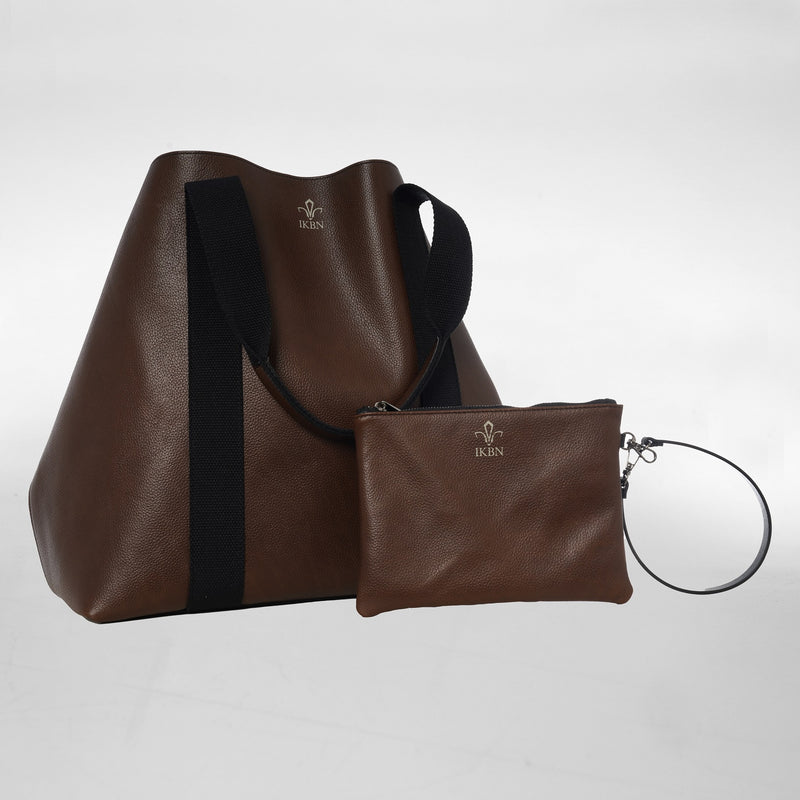 FUNNY BAG in Pelle marron