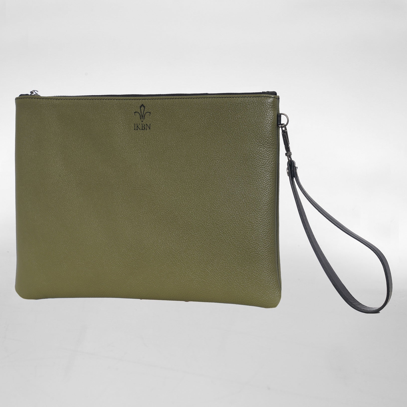 GRANDE POCHETTE in Pelle olive