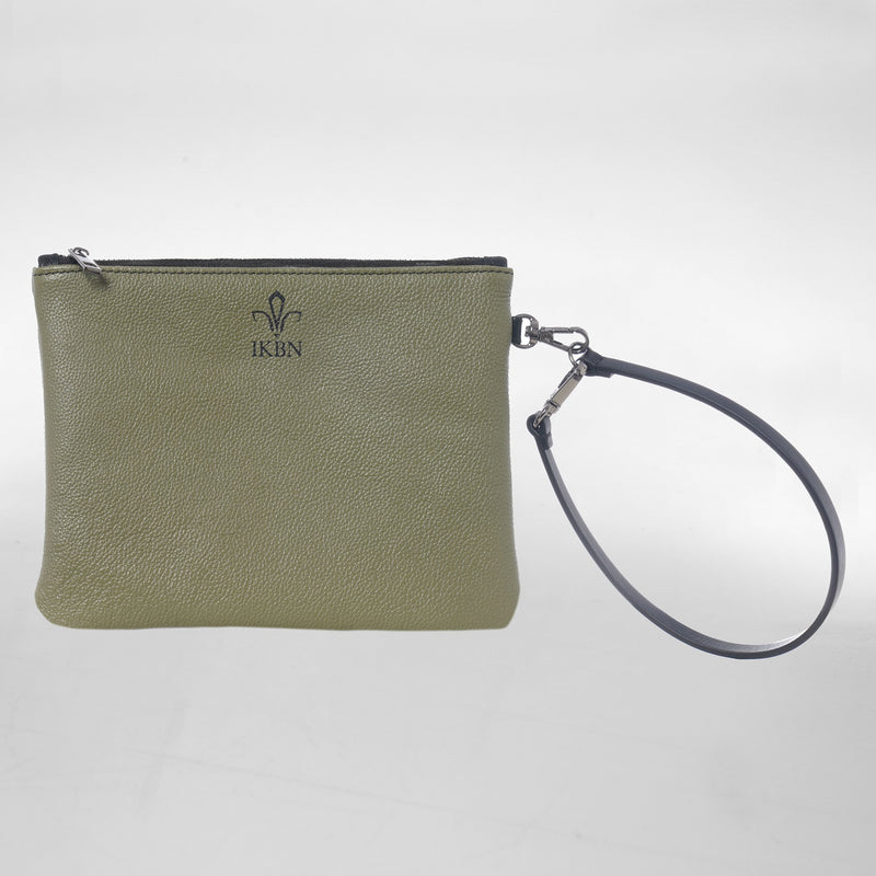 PETITE POCHETTE in Pelle olive