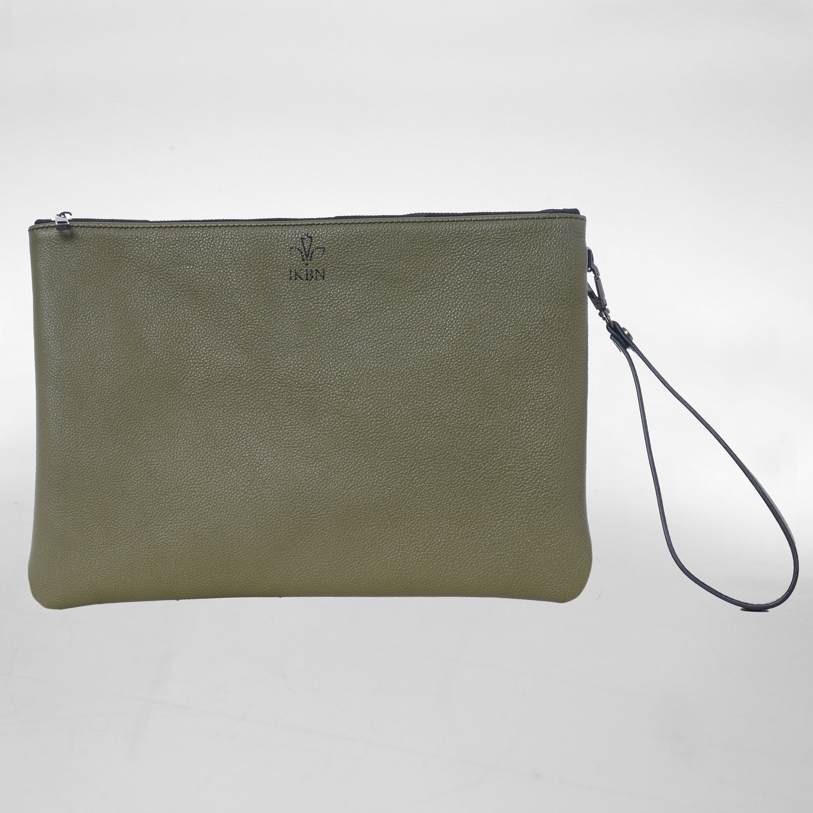 GRANDE POCHETTE in Pelle olive