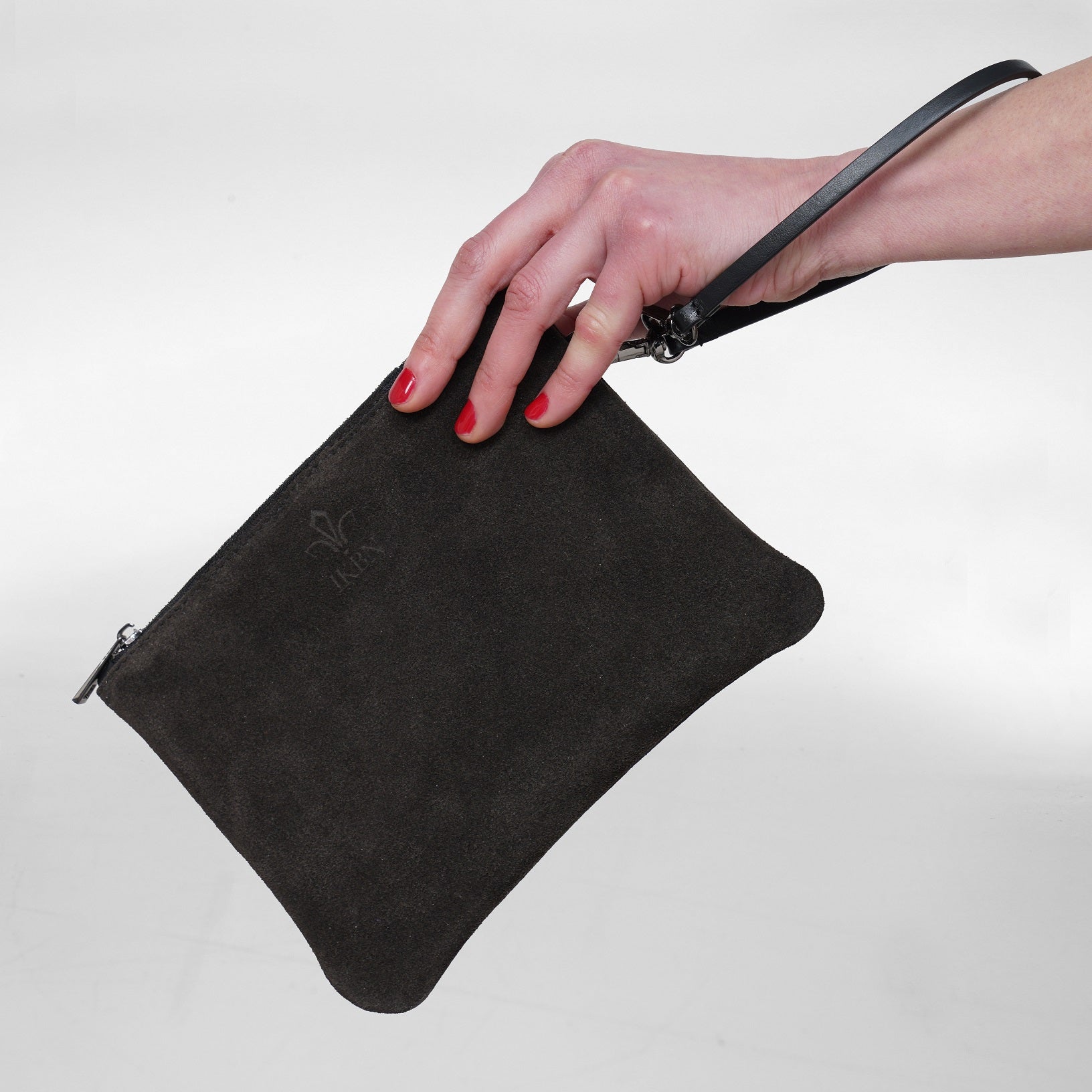 PETITE POCHETTE in Pelle suède marron